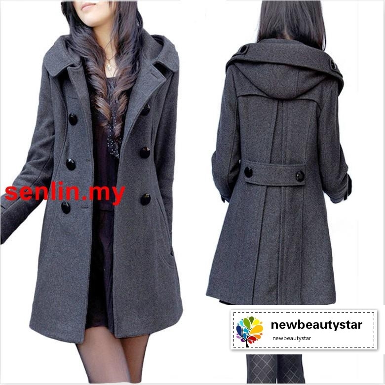 plus size wool coat with hood