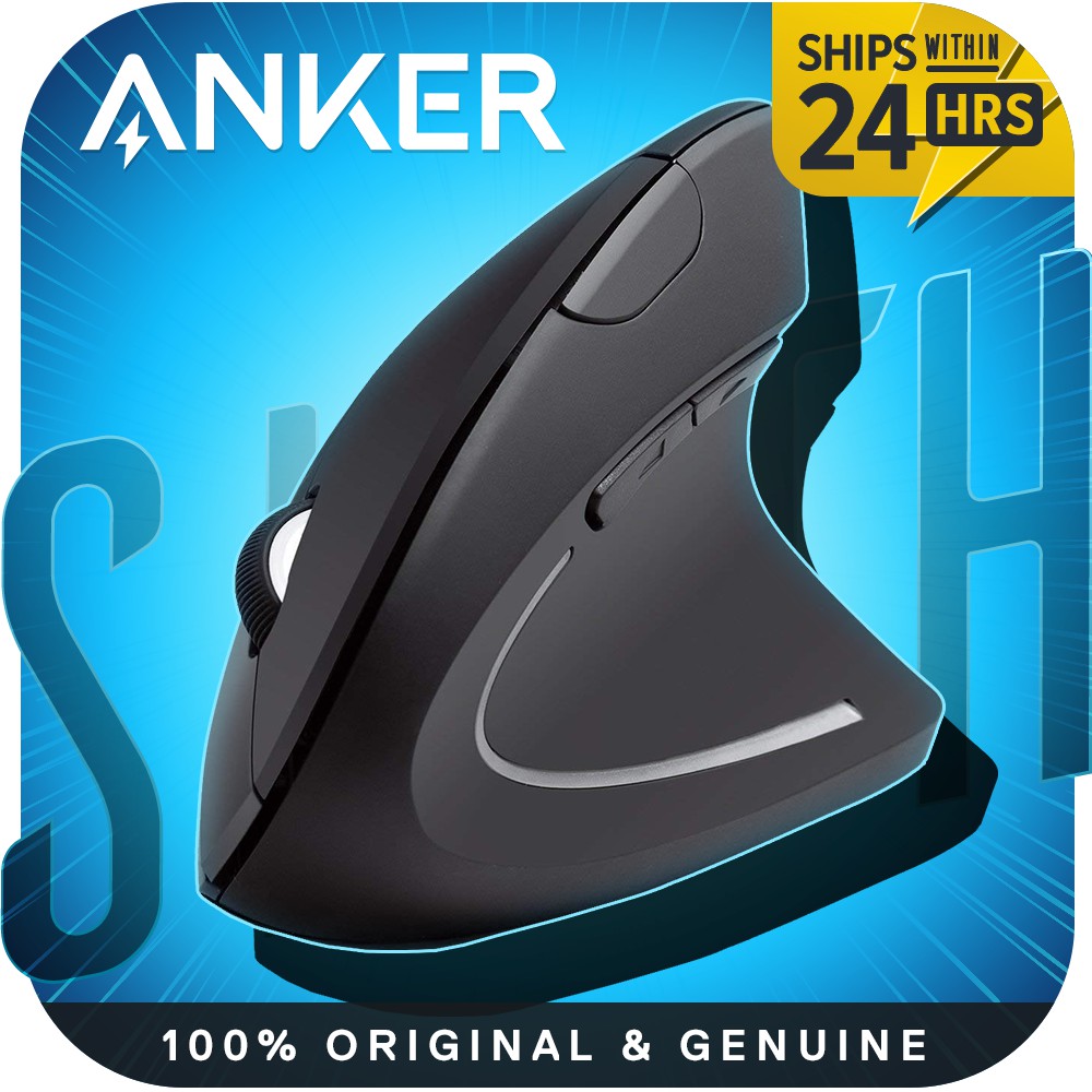 Anker A7852 AK98ANWVMUBA Wireless Vertical Ergonomic Mouse 1600 DPI