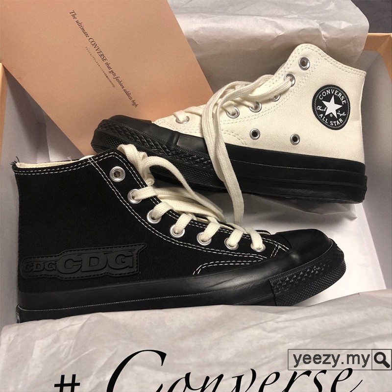 converse x cdg high top black