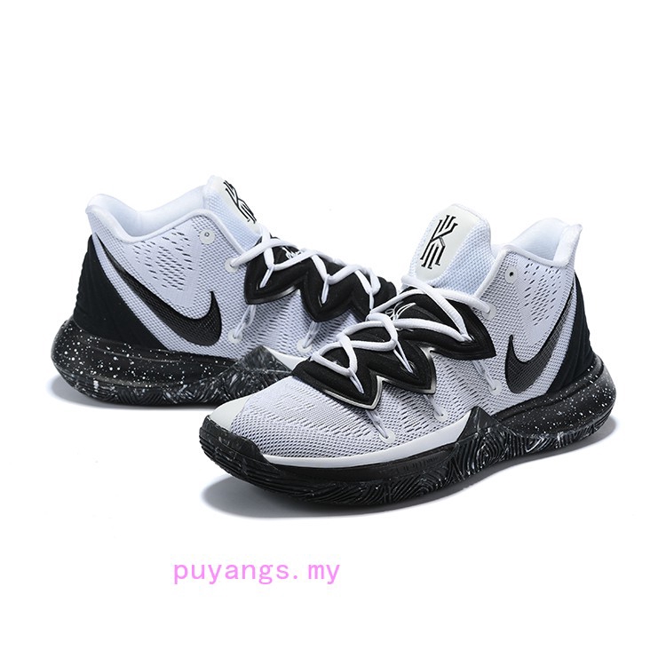 kyrie 5 white black
