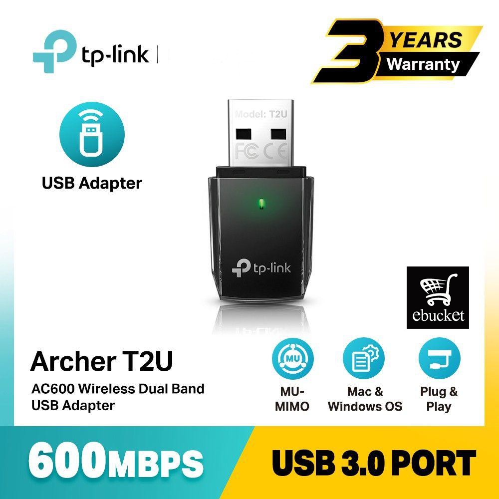 TP-Link Archer T2U T2U PLUS T2UB - AC600 Wireless Dual Band USB Adapter ...