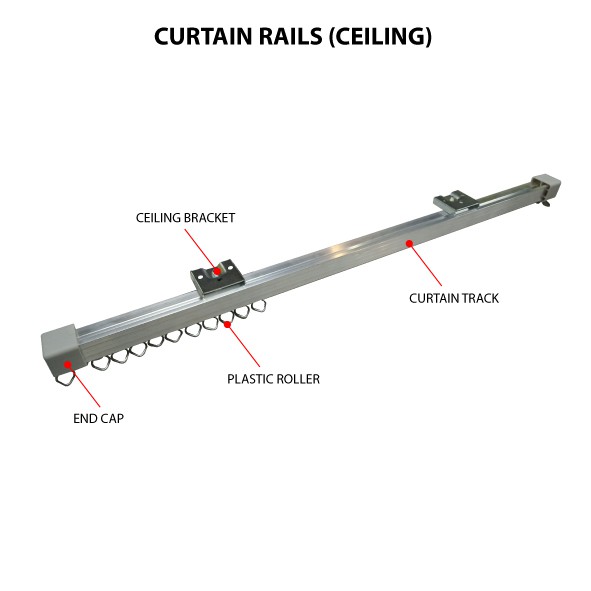 Aluminium Curtain Rail Single Track Colour Aluminium Mill Finish