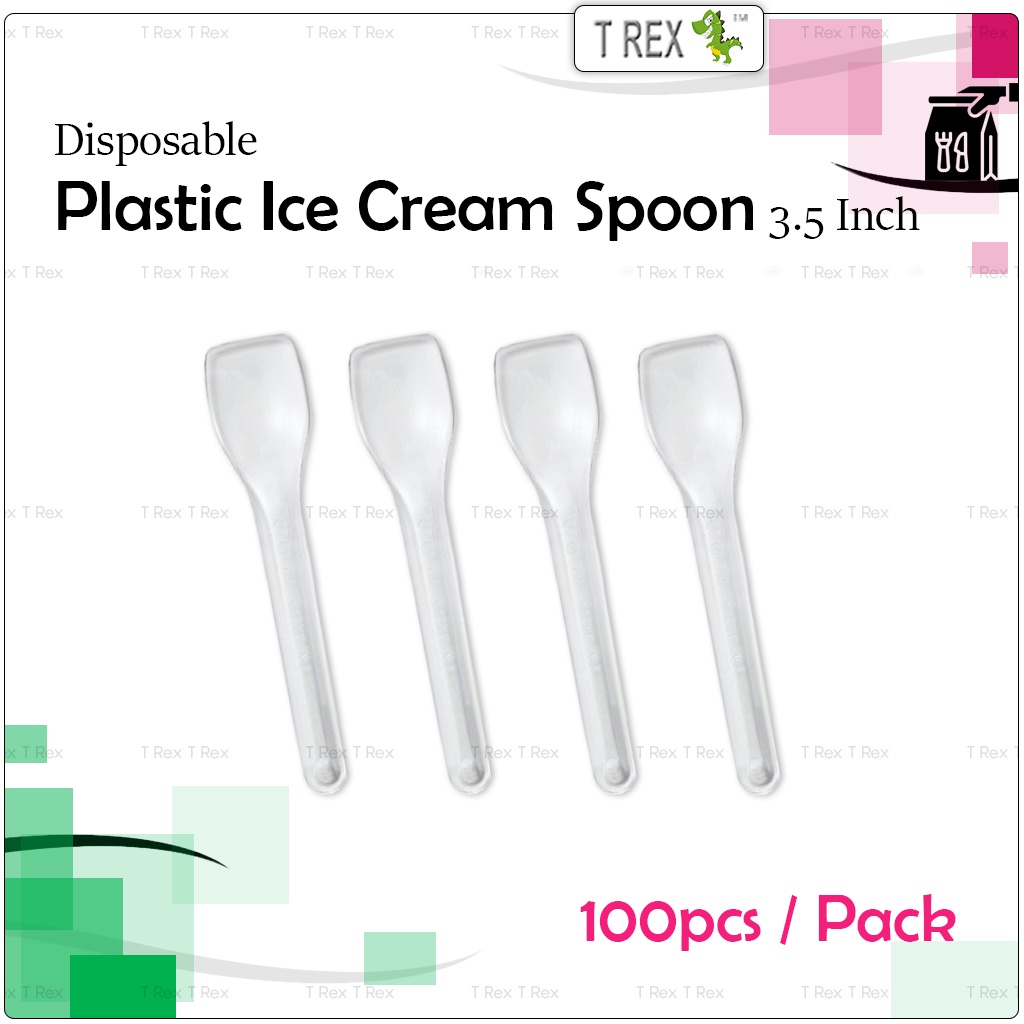 100pcs Disposable Plastic Ice Cream Spoon / Mini Spoon / Plastic