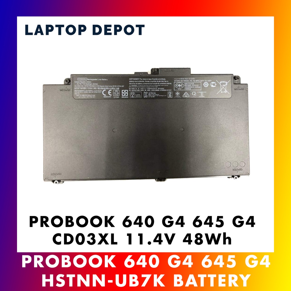 ProBook 640 G4 645 G4 CD03XL HSTNN-UB7K 931719-850 931702-171 11.4V 48Wh Replacement Battery