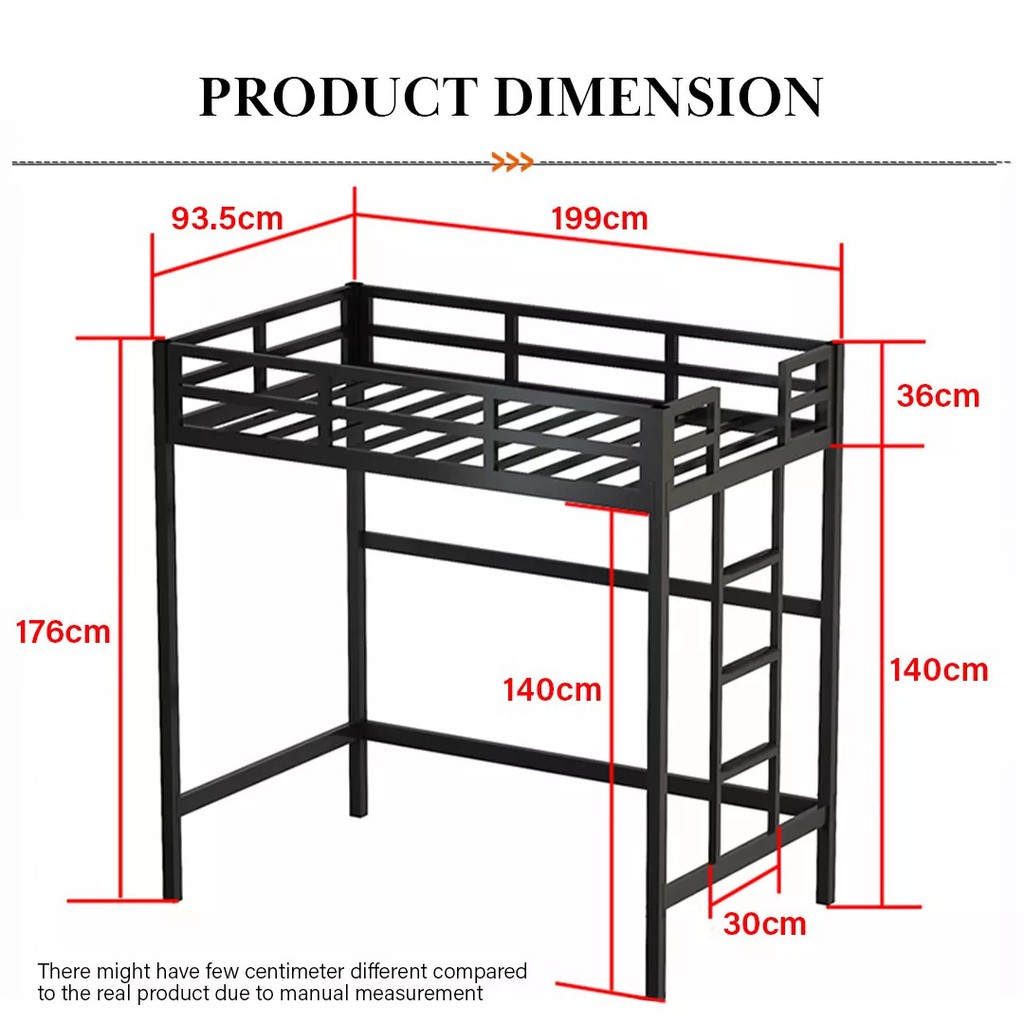 Metal Bed Frame Katil Besi, Your Zone Metal Loft Twin Bed Manual