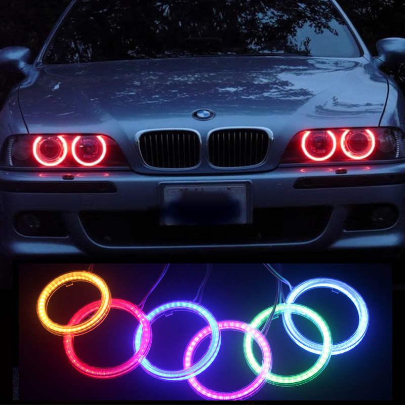 Everbright 2-Pack【 60MM,12V White Car Angel Eye 】COB Light Halo Circle Ring Head light Lamp for BMW Benz Headlight 