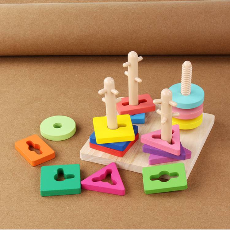 Versatile Premium Kids educational wooden toys montessori early learning Geometric pairing Building Blocks Puzzle Small - Image 3