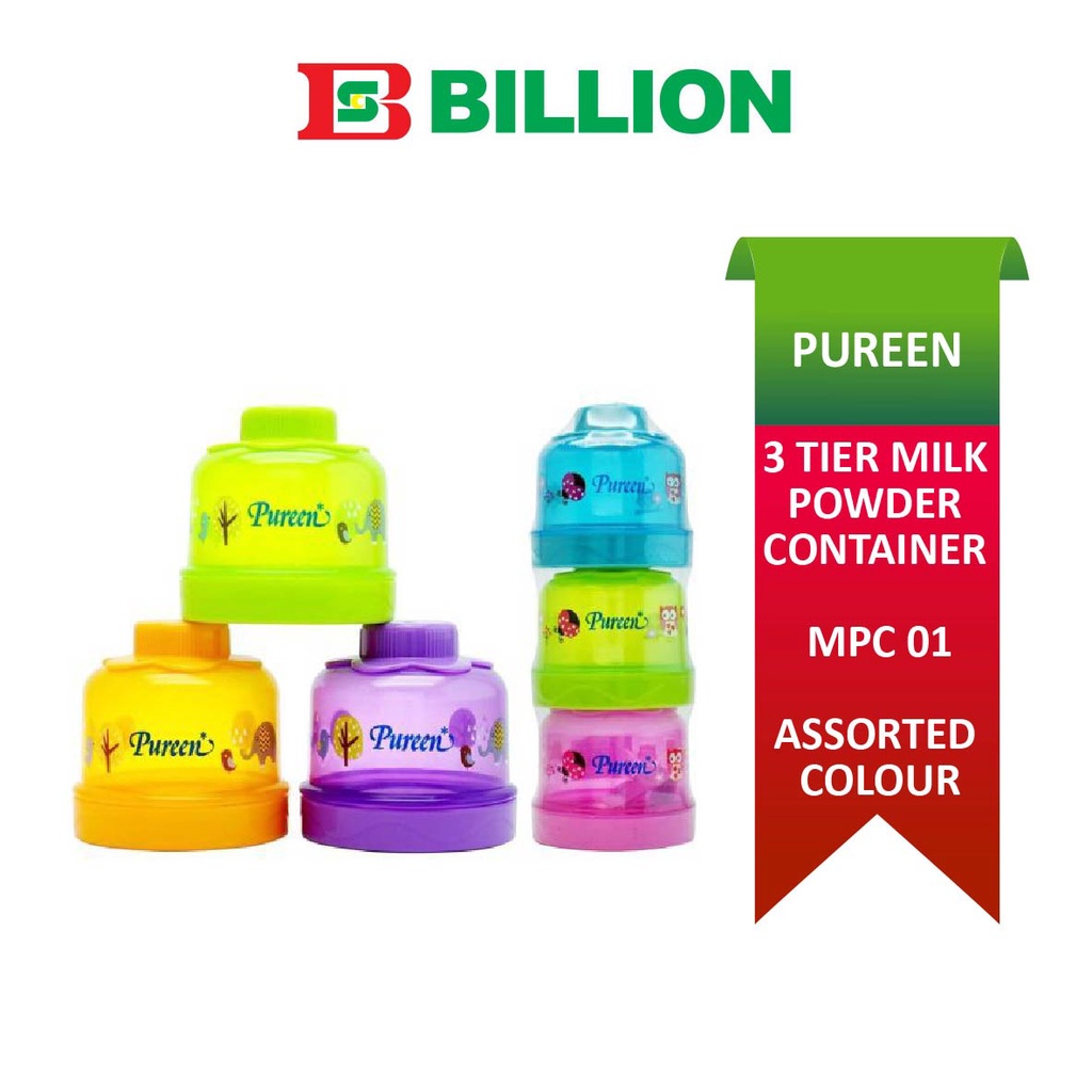 PUREEN 3Tier Milk Powder Container ( MPC01 ) ( Random Colour ) Shopee