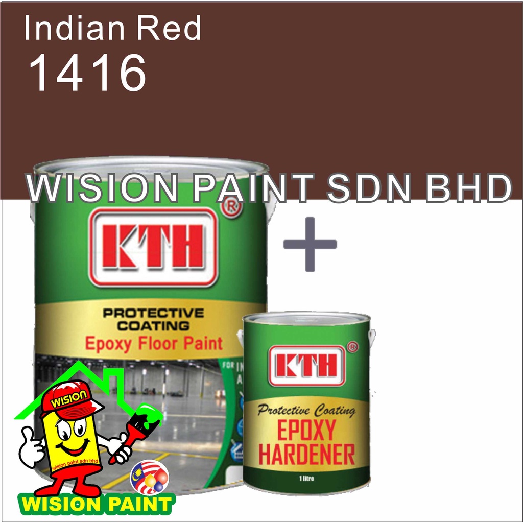 1416 INDIAN RED ( 5 LITER ) 5L KTH Epoxy floor paint / expoxy floor