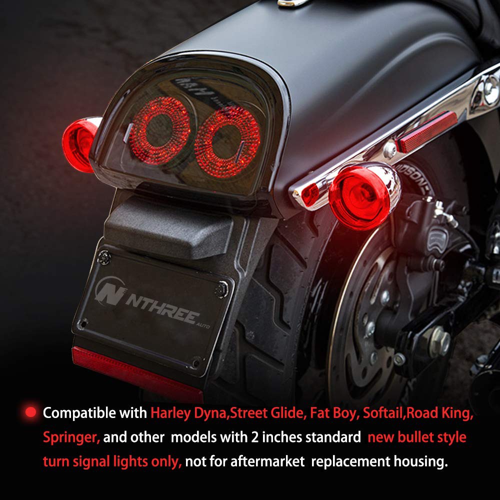 YHMTIVTU Bullet Turn Signal Light Lens Cover for Harley Sportster Street Glide Road King Softtail Dyna,4 Pcs Clear 