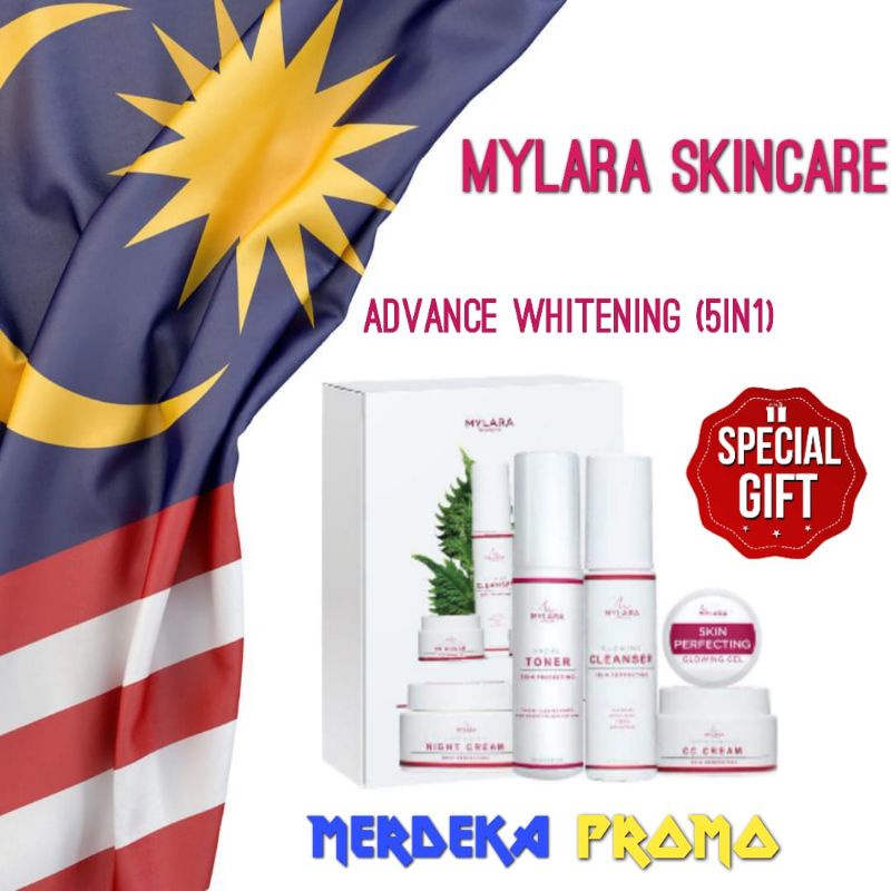 MYLARA SKINCARE ADVANCE WHITENING 5IN1 SET PUTIH GLOWING BEST SELLER