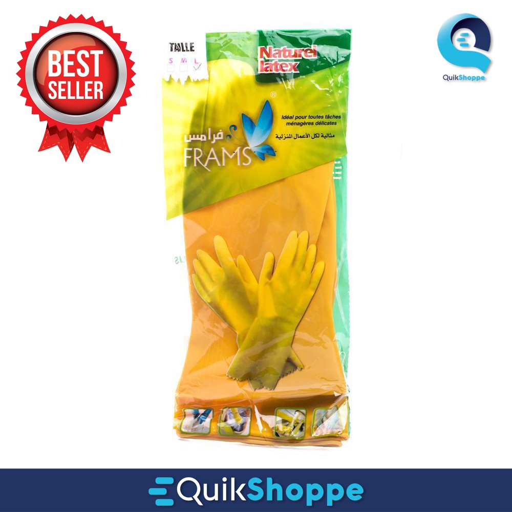 Sarung Tangan Getah Latex Warna Kuning Jenama Frams Sesuai Untuk Alam Semula Jadi Shopee Malaysia