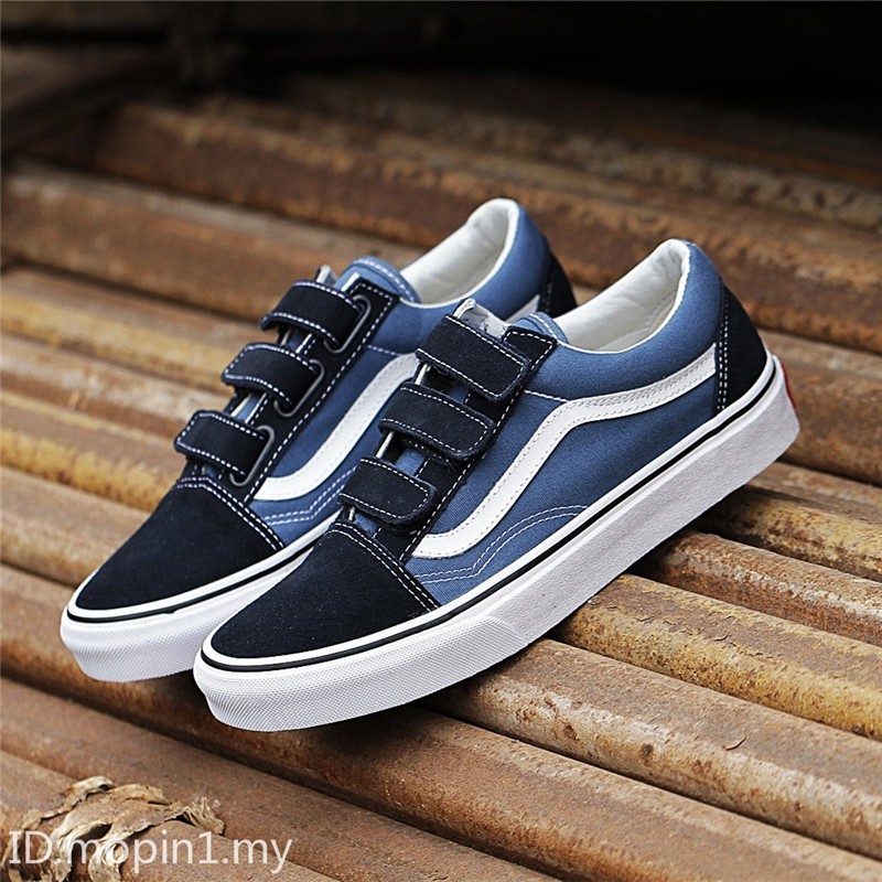 blue vans with straps