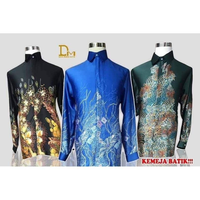 Buy Kemeja Batik Eksklusif Lelaki Lengan Panjang Satin Baju Batik M 3xl Seetracker Malaysia