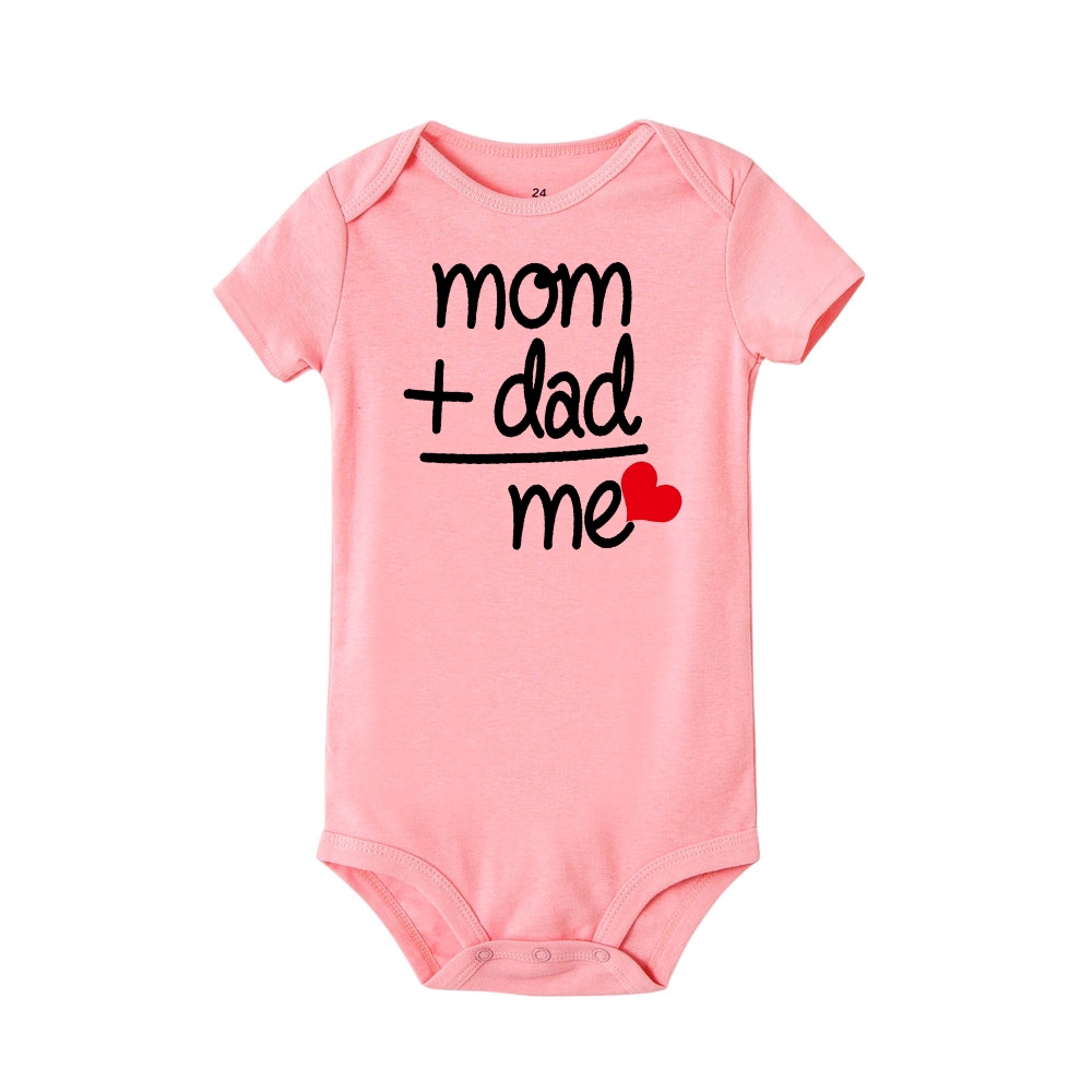 I Love My Mommy and Daddy Infant Toddler Climbing Bodysuit Short Sleeve Romper Jumpsuit