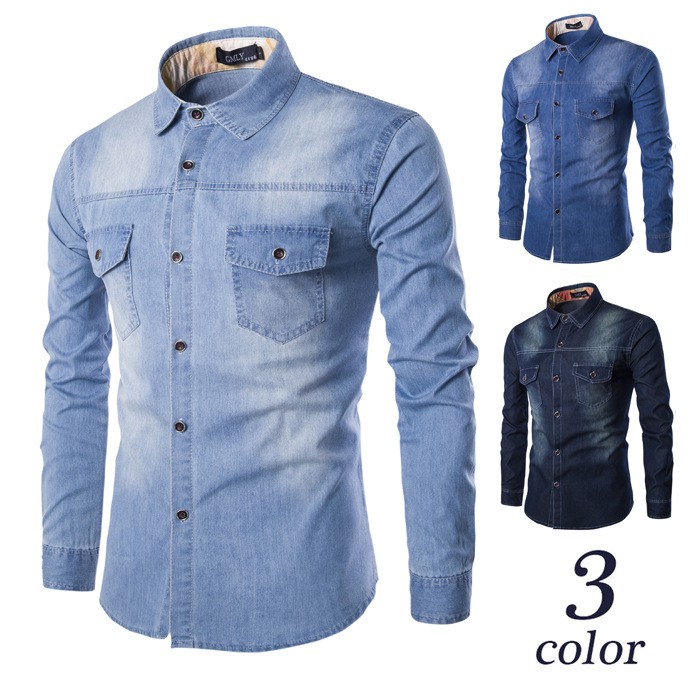 kemeja lelaki  k922 men shirt baju  batik  kurta jeans denim 