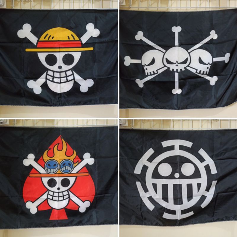 One Piece Luffy Law Zoro Kaido Marine Pirate Flag Jolly Roger Logo Anime