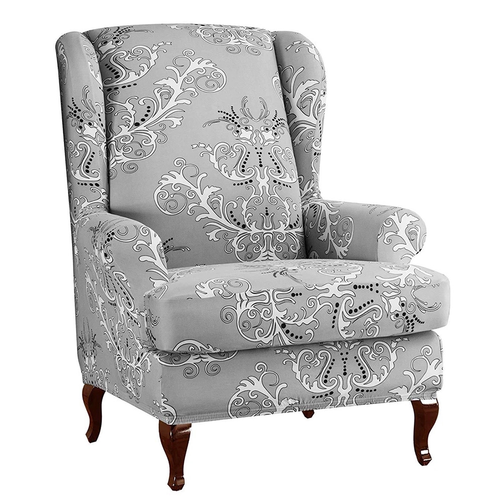 Decorative Simple Protective Accessories Modern Back Leaves Printed Removable Elastic Wing Chair Slipcover Shopee Malaysia