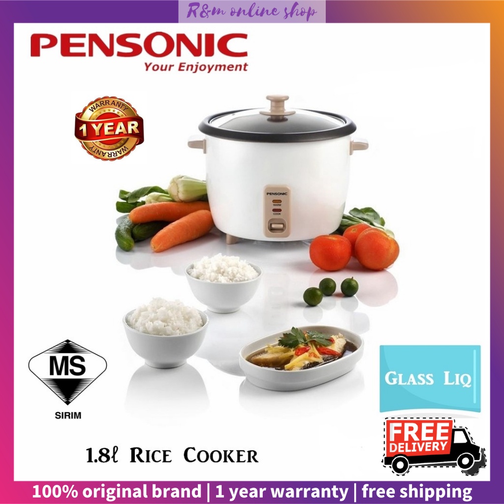 Pensonic [1.0L/1.8L] Conventional Rice Cooker with Glass Lid | PRC11E ...