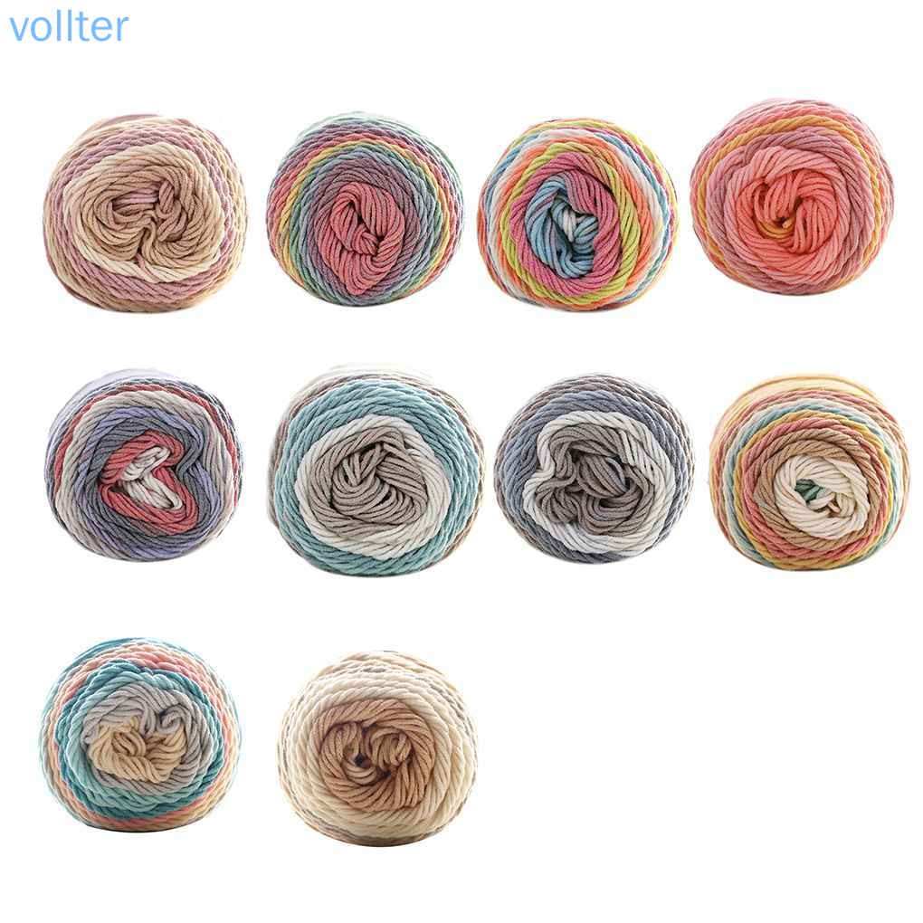 VOLL 100g/Ball Colorful 5 ply Rainbow Cotton Yarn Handmade DIY Scarf Pillow Blanket Knitting Crochet Soft Milk Cotton Yarn