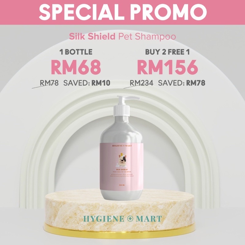 Hygiene Mart Silk Shield Pet Shampoo Dog Shampoo Cat Shampoo Guinea Pig Rabbit 500ml Shopee