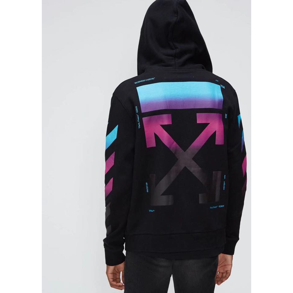 off white gradient zip hoodie