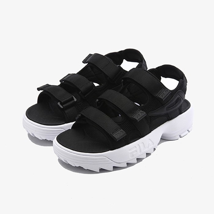 fila sandals mens black