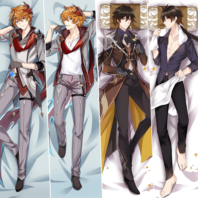 Dakimakura Genshin Impact Zhongli 钟离 Tartaglia 达达利亚 Pillowcase Jananese