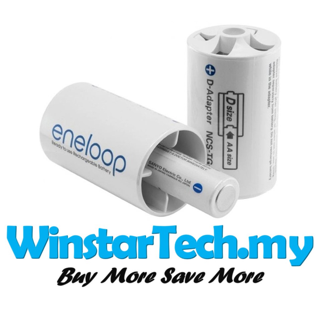Panesonic BQBS1E8SA Eneloop 2A AA to D Size Battery Tube Adapter Converter NiMH Rechargeable