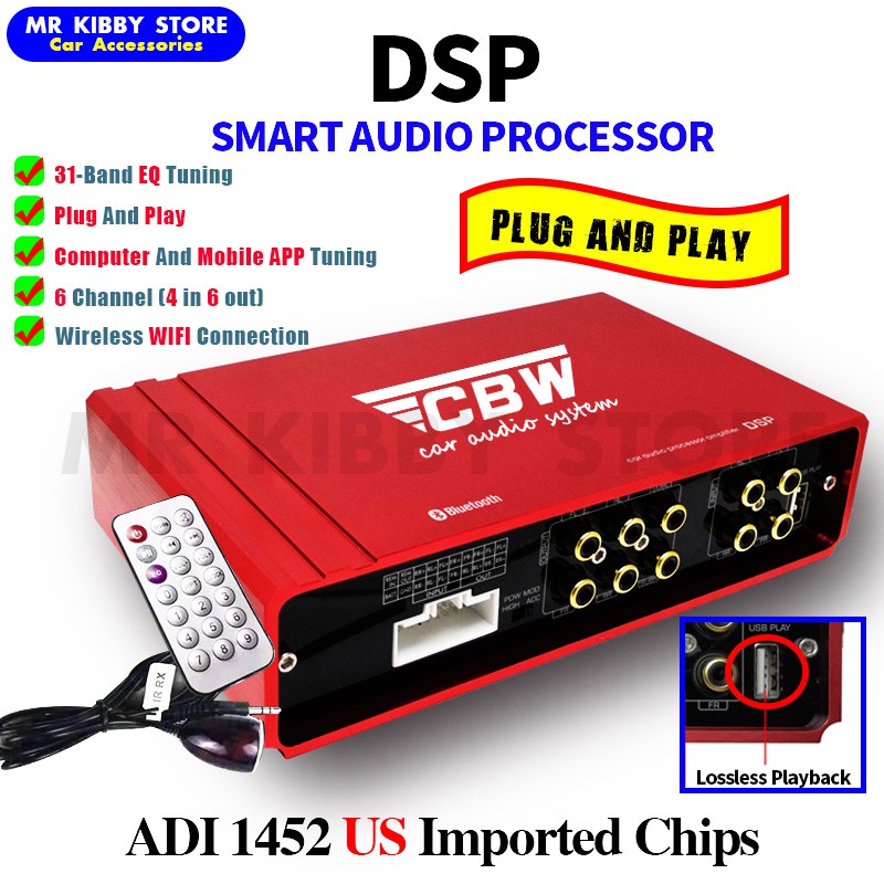 ‼️Ready stock CBW 31Band 6 Channel Wifi Dsp Amplifier Car Audio Lossless Playback Audio Processor Computer phone Tuning