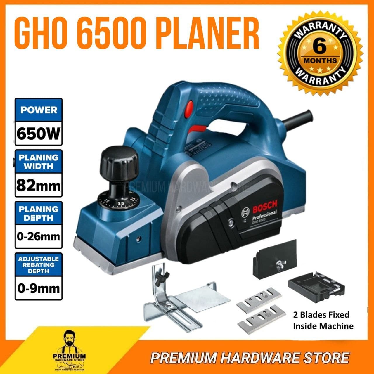 Bosch Gho 6500 Professional Wood Planer 650w Mesin Ketam Kayu Mesin Serut 3 80mm Shopee Malaysia