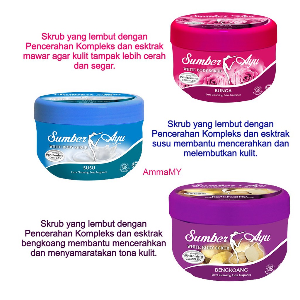 Buy Sumber Ayu White Body Scrub Bunga Susu Bengkoang Lulur Mandi Skrub Badan 250ml Exp 04 2024 Seetracker Malaysia