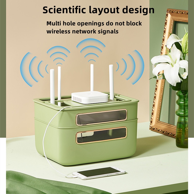 WiFi Router Storage Box Wire TV Set Top Box Shelf Socket Optical Cat ...
