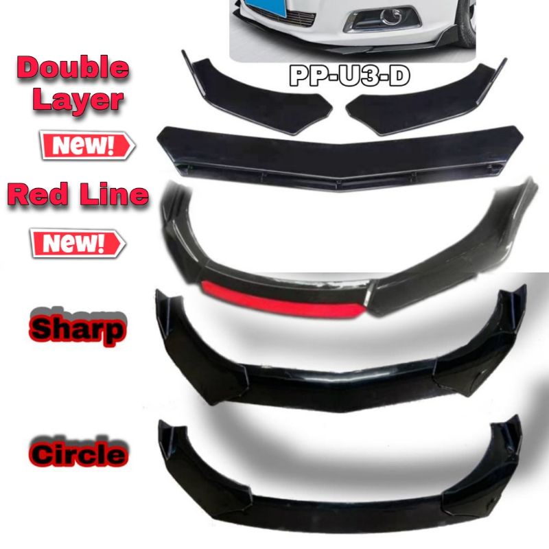 Car Front Bumper Diffuser Body Kit Universal full set bodykit Lip Chin