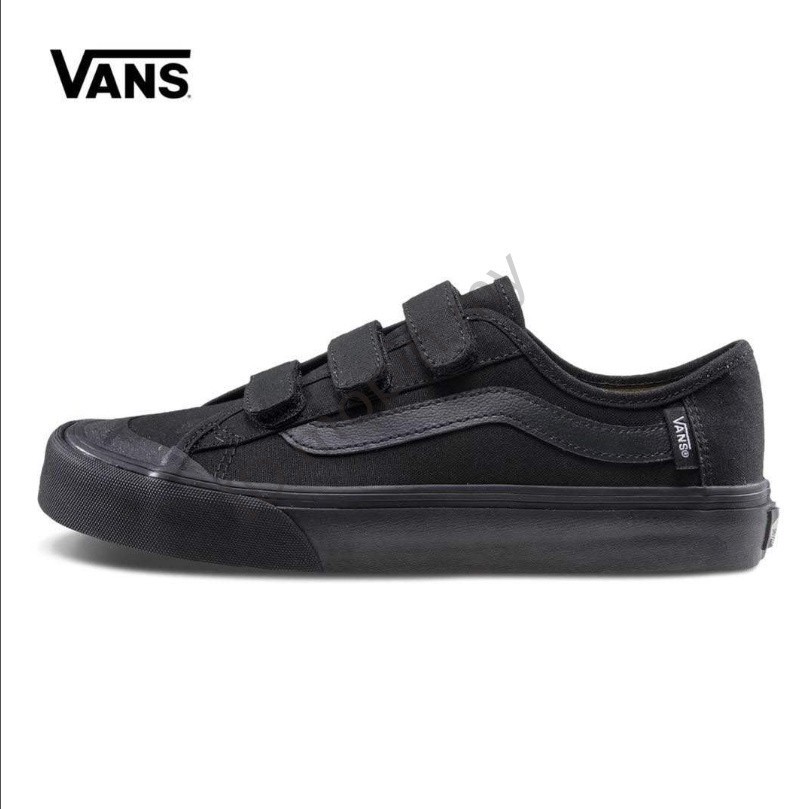 velcro vans womens black