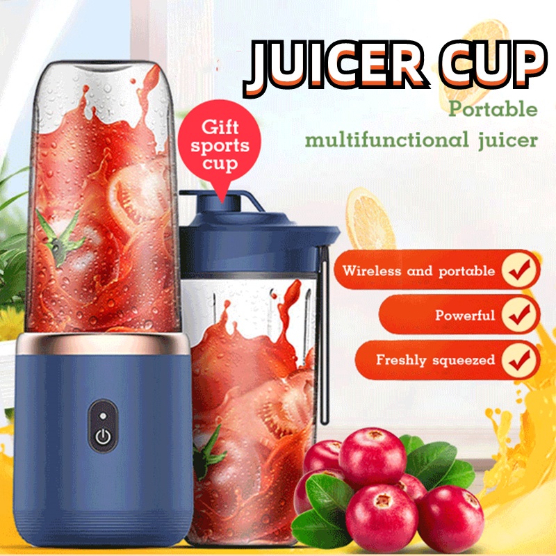 400ML Electric Juicers Mini Portable Blender 6 Blades Food Juice Squeezer Milkshake Mixer Smoothie Blender Ice Crusher