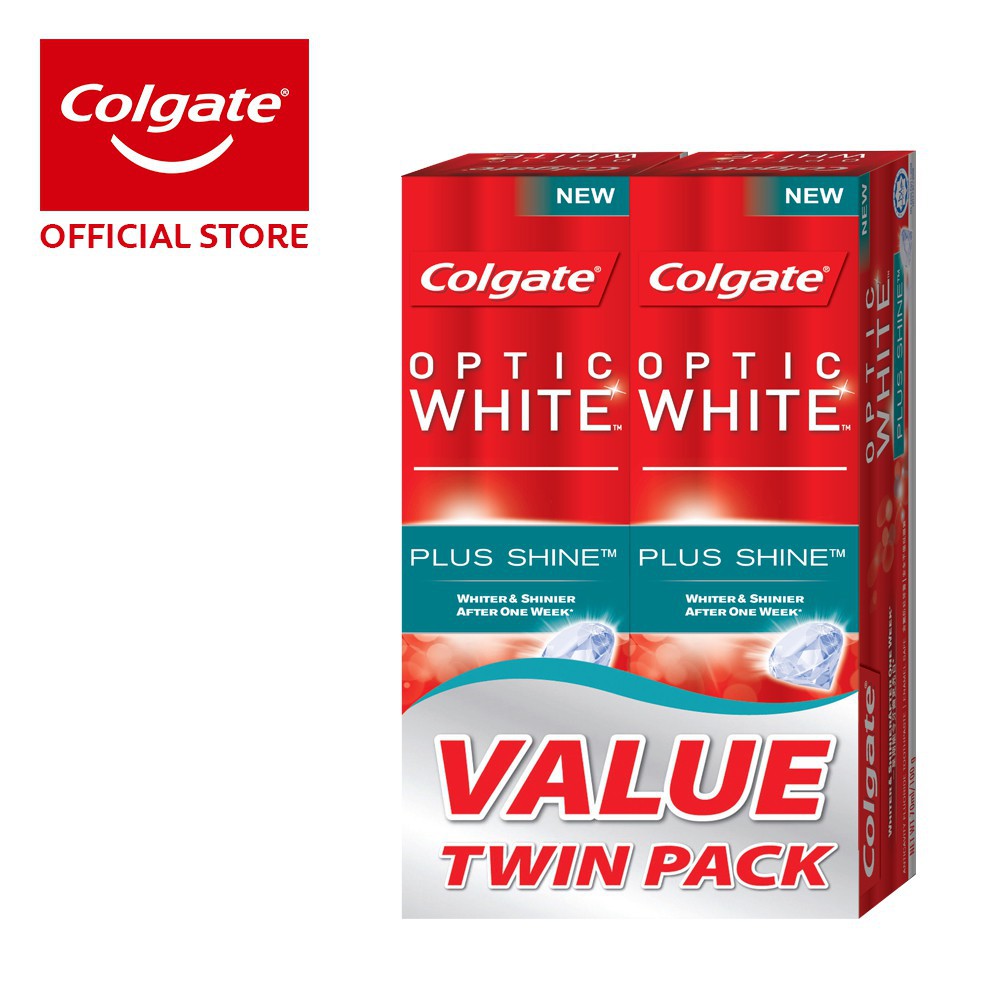 Colgate Optic White Plus Shine Whitening Toothpaste Valuepack 100g x 2 ...