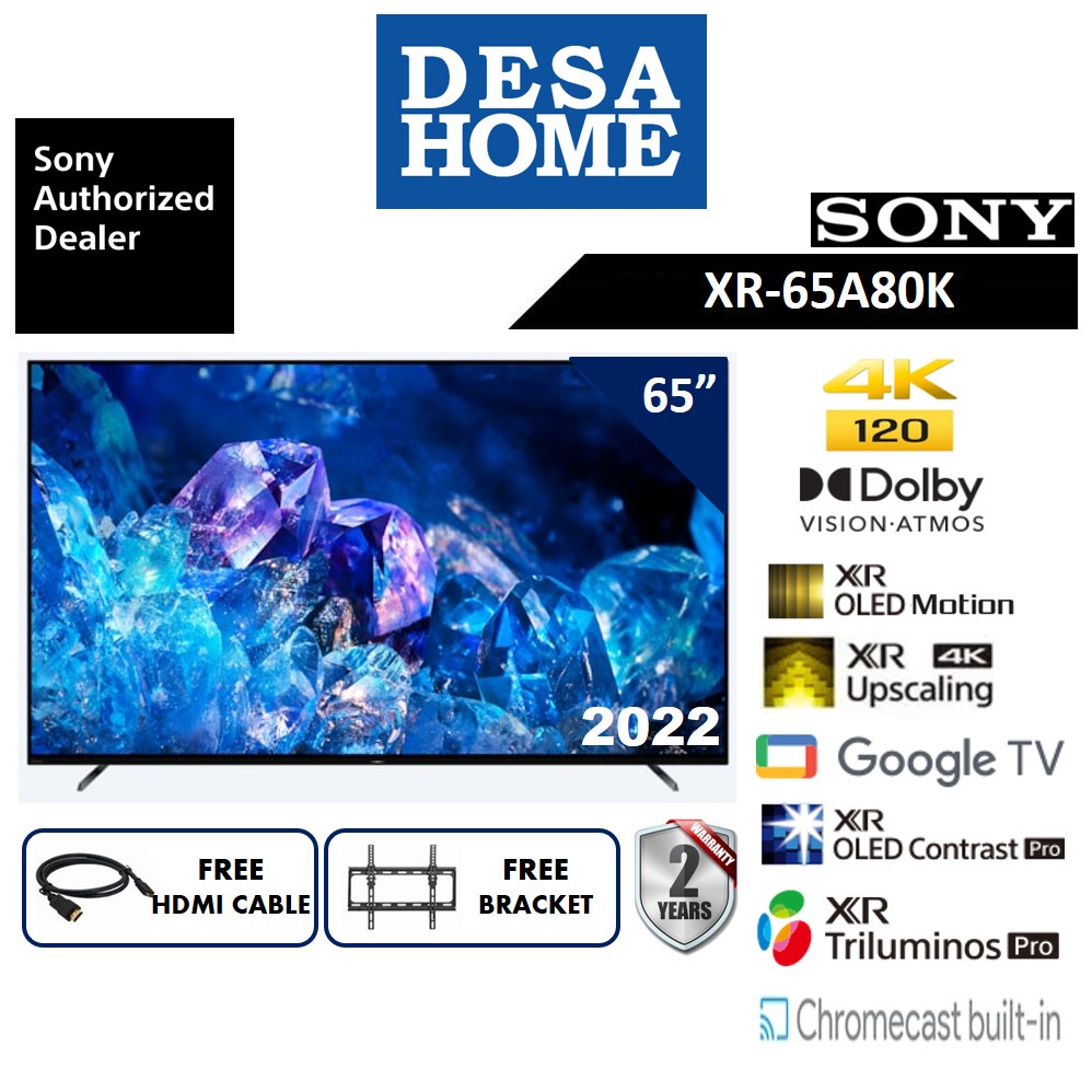[PRE-ORDER] [FREE DELIVERY WITHIN KL] SONY XR-65A80K [65"]BRAVIA XR OLED 4K HDR SMART TV A80K (FREE HDMI & BRACKET)