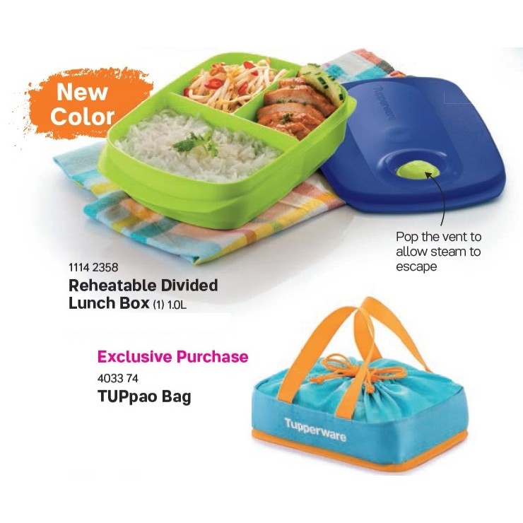 Tupperware Reheatable Divided Lunch Box (1) 1.0L Shopee Malaysia