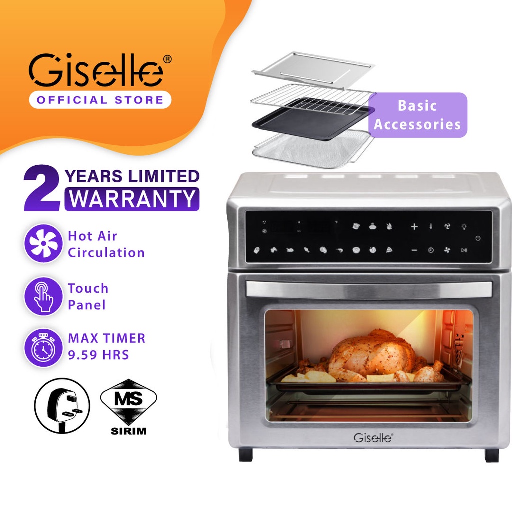 Giselle Digital/Manual 12/14-in-1 Air Fryer Oven 26L Toast/Bake/Broil
