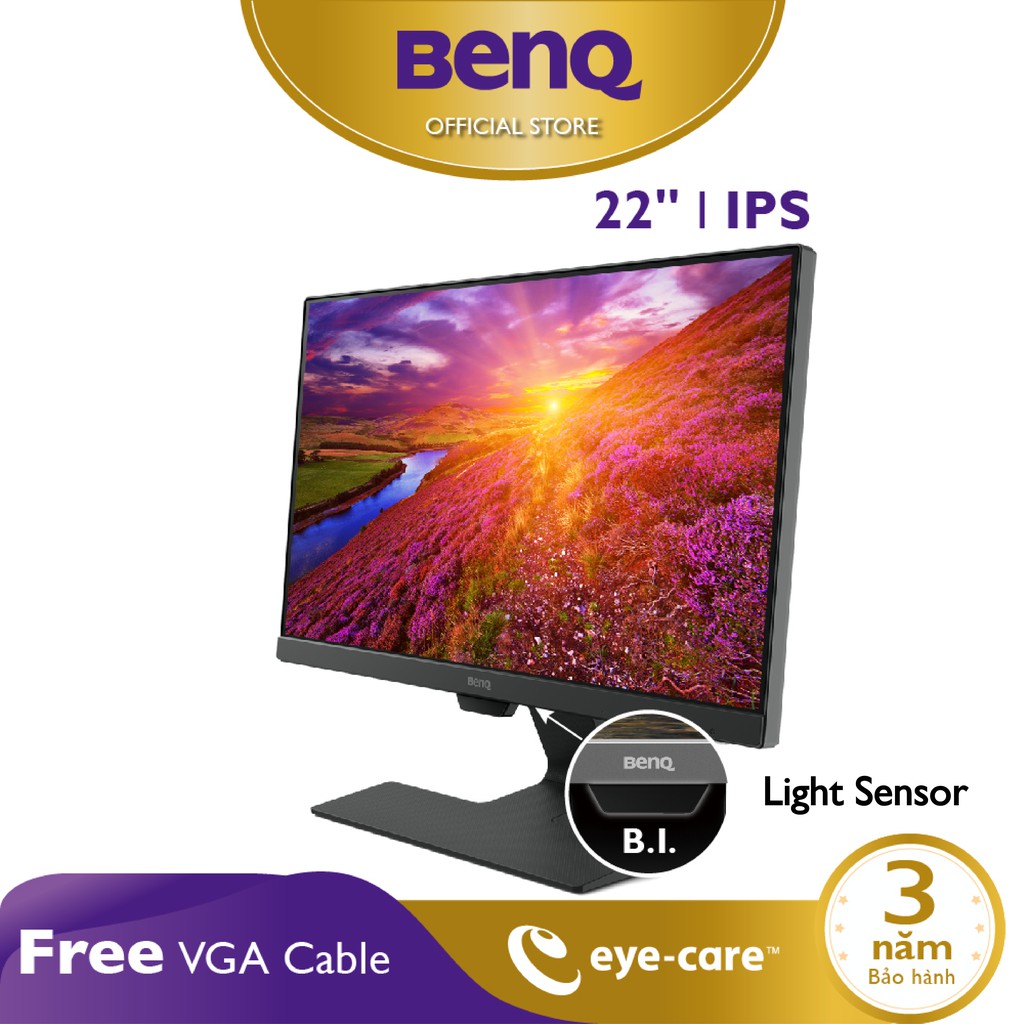 BenQ Home and Office Monitor 21.5" IPS 60Hz HDMI v1.4 Eye-Care Full HD