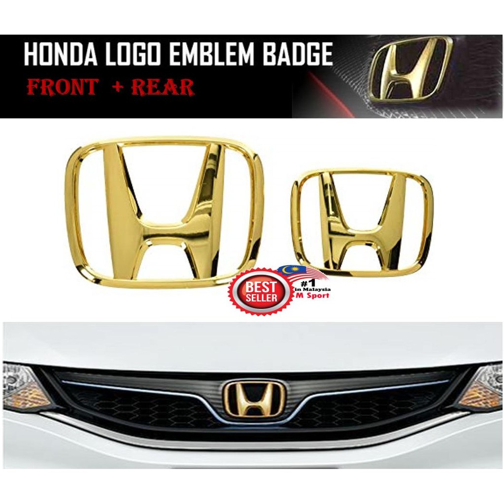 Honda Accord 2003 - 2019 Gold Type-R Front u0026 Rear Logo (Badge 