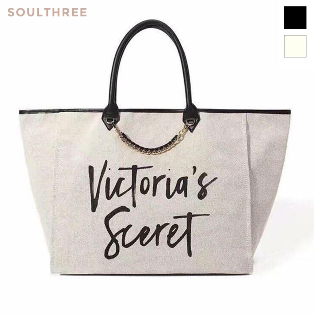 VICTORIA'S SECRET Signature Logo Gold Chain Angel City Tote Large ...