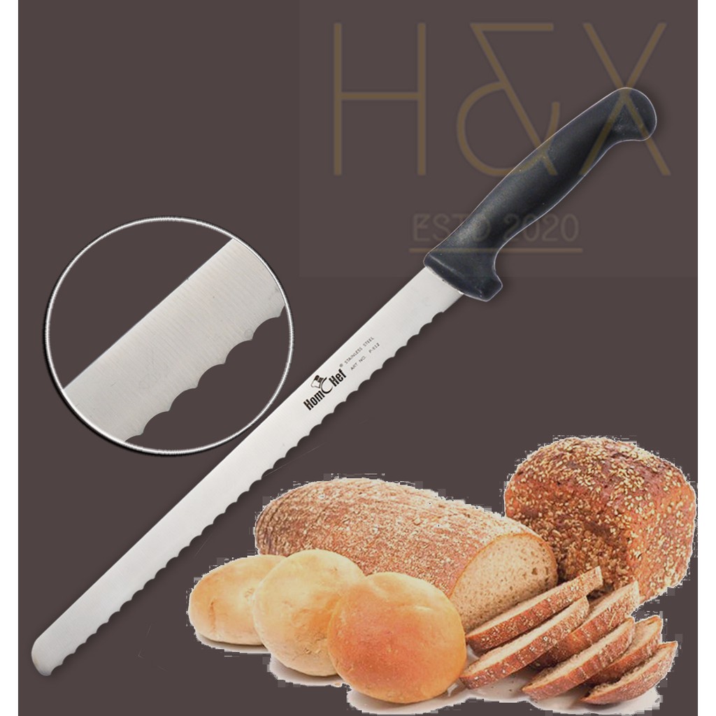 BREAD KNIFE HAM SLICER STAINLESS STEEL WITH PLASTIC HANDLE