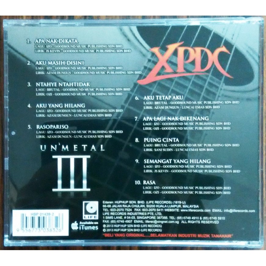 Xpdc Unmetal Iii Music Cd Shopee Malaysia