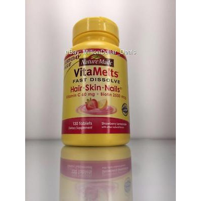 Nature Made Vitamelts Fast Dissolve Hair Skin Nails Vit C 60mg