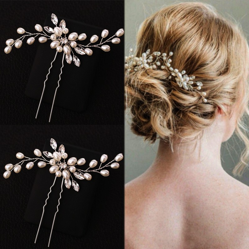 Bridal Wedding Bridesmaid Veil Elegant Updo Hair Pins Clips Hair