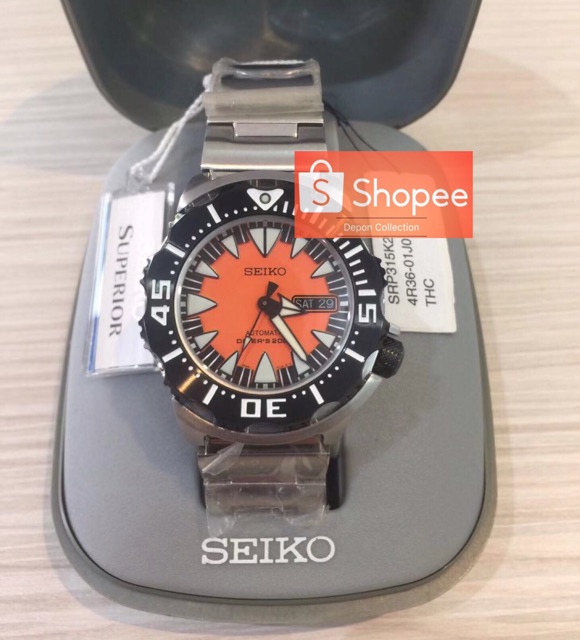 Ready Stock) Seiko Superior Monster 2nd Generation Orange Black Monster  srp315k2 SHARK TEETH | Shopee Malaysia