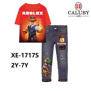 Fake Jeans Roblox Pyjamas Boys Clothing Baju Siang Kids Cartoon Games Homewear Caluby Xe 1717 Shopee Malaysia - gambar baju di roblox