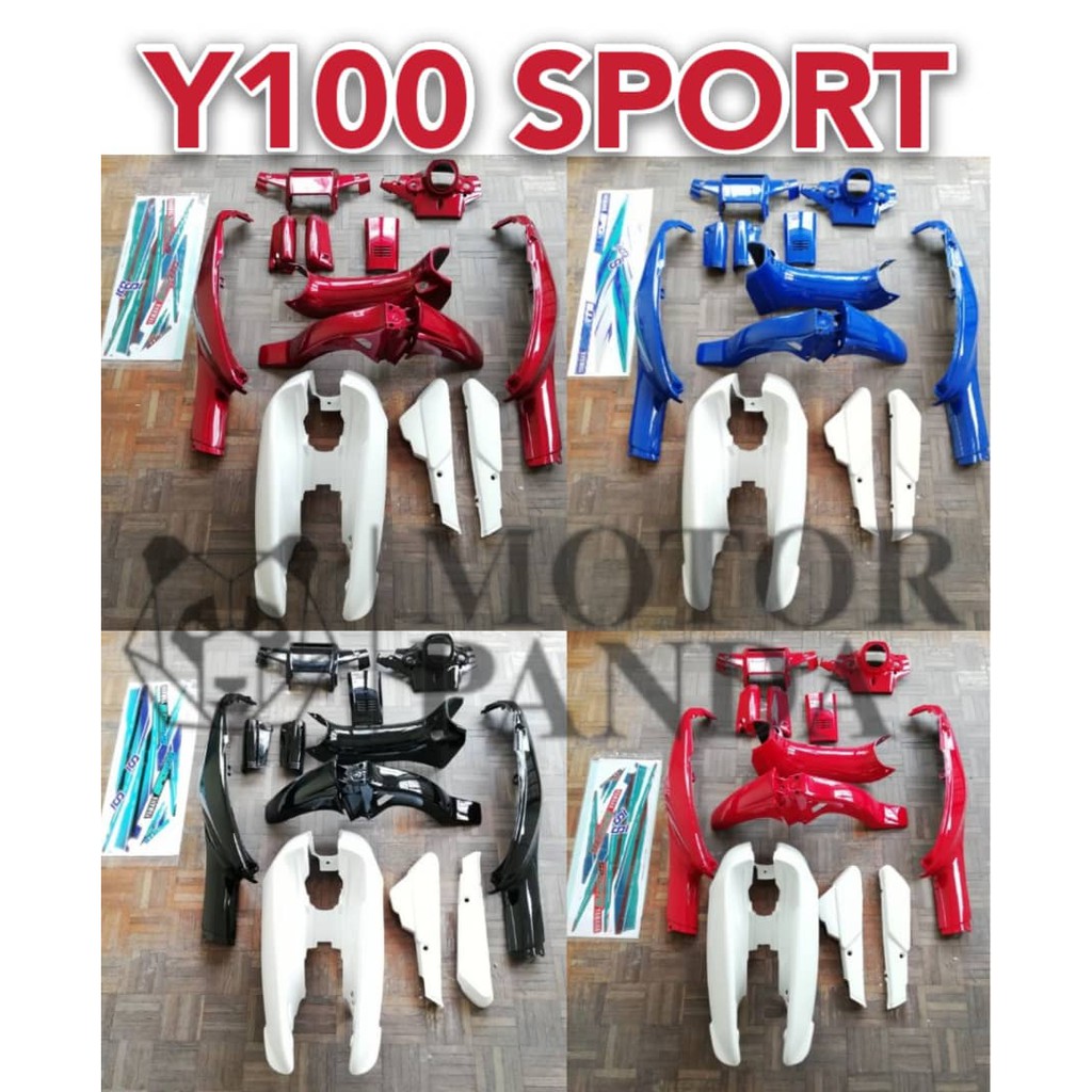 YAMAHA Y100 SPORT COVER SET HITAM HIJAU MERAH MAROON BIRU ...